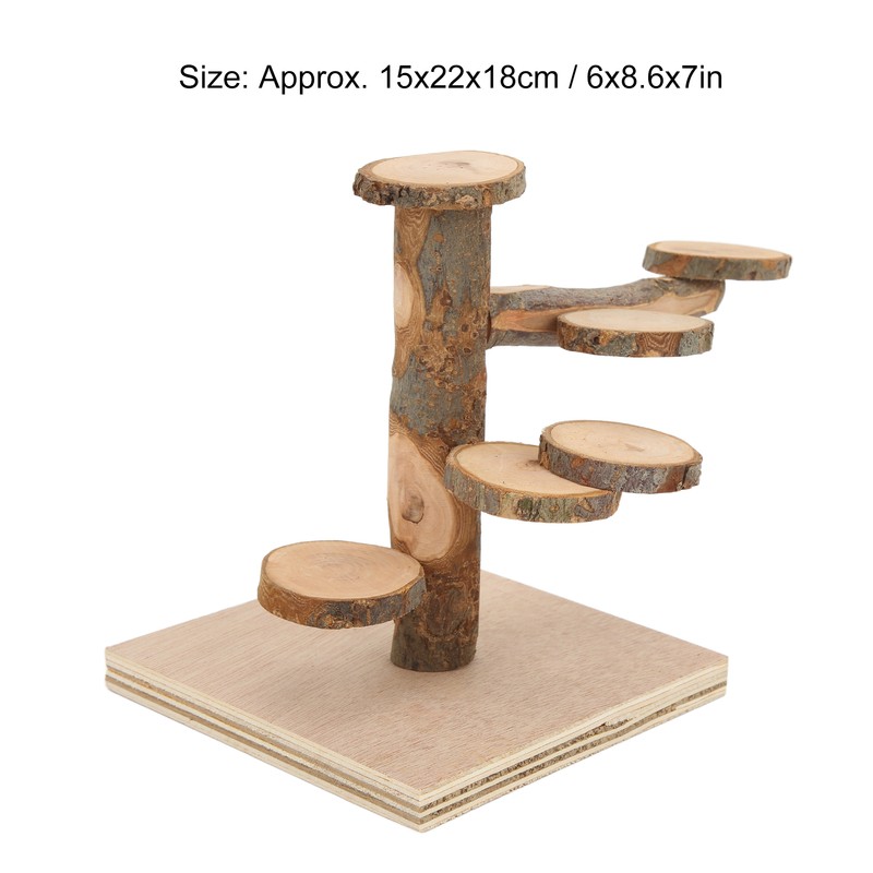 Wooden Hamster Platform Toy Hamster Playground Stand Rotating Ladder for