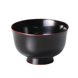 J-kitchens Miso Soup Bowl, Made in Japan, Wooden, Dishwasher-safe, Kyoto Type Soup Bowl, Tamari (1 Guest), 4.4 inches (11.2 cm), Dishwasher Safe, Lacquer, Hand Painted Sonoichi