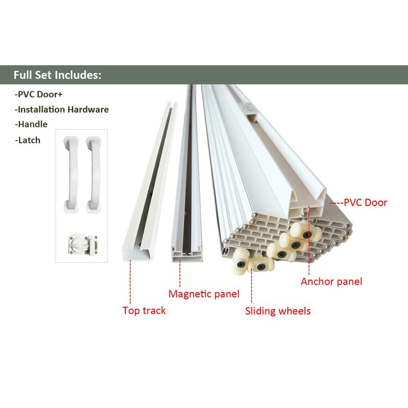 DIYHD 36x80in White Accordion Folding Closet Door, Include Door and