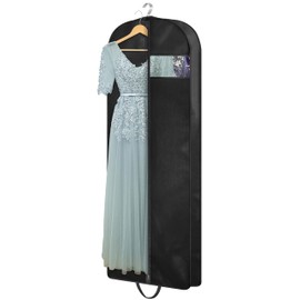 KIMBORA 60" Dress Garment Bags for Hanging Clothes Travel, Gusseted Garment Bags for Closet Storage with Handles for Long Gowns, Coats