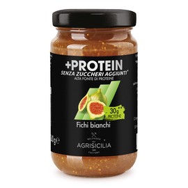 Agrisicilia +Protein fichi bianchi, fonte di proteine, senza zuccheri aggiunti vasetto 240 grammi ideale per colazione e merenda