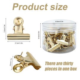 30 Pcs Push Pin Clips, Thumb Tacks with Clips Heavy Duty Push Pin Clips Poster Hanging Clips Push Pin for Cork Board Photo Wall Bulletin Board(Gold)