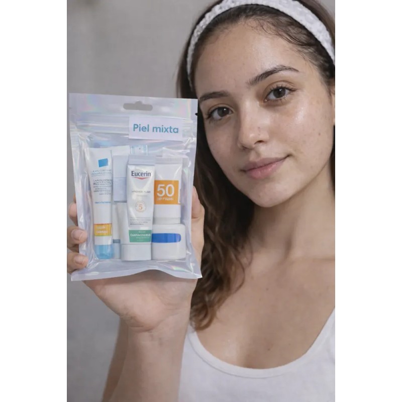 Kit Skincare Mini Facial 4 Piezas Tamaño Muestra Piel Mixta
