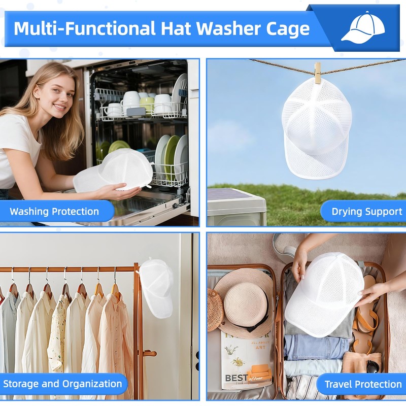 Minmex Hat Washer Cage with Mesh Bags, Hat Cleaner and
