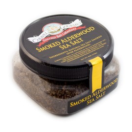 Smoked Alderwood Sea Salt Fine - All-Natural Sea Salt Slowly Smoked for Perfect Smoky Flavor - No Gluten, No MSG, Non-GMO, Kosher - Cooking or Finishing Salt - 4 oz. Stackable Jars