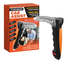 TUXEWARE 5-in-1 Car Assist Handle – Portable Support with Window Breaker, Seatbelt Cutter, Whistle & LED Light – Ideal for Seniors, Disabled, Pregnant Women & Mobility Aid