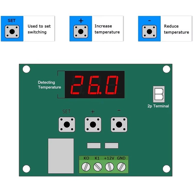 XH W1209 Temperature Controller Module with Case, Display Digital Thermostat