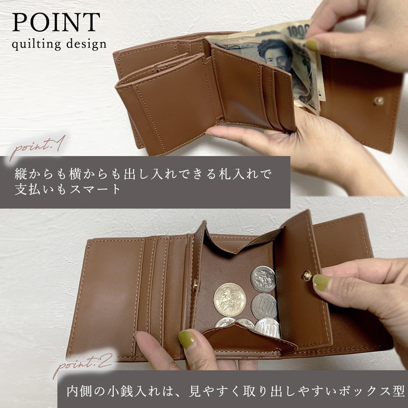 Cross Marberry Quilted Wallet, Mini Wallet, Box-Shaped Coin Purse, Easy