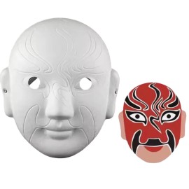 DIY Hand painted Face Mask White Paper chinese opera mask set of 8