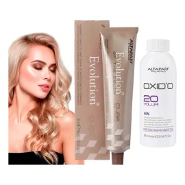 Tinte Para Cabello Alfaparf Evolution 60gr + Peroxido 20vol Tono 9ni - Rubio Muy Claro Intenso