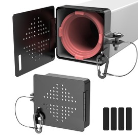 RVZONE 2 Pack Aluminum RV Bumper End Cap - Fits 4-Inch Square Camper Bumpers, Vent Holes, Secure Sewer Hose Storage, Must-Have RV Travel Trailer and Motorhome Accessories