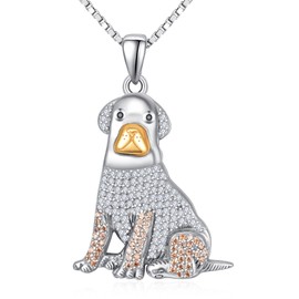 TANGPOET Boston Terrier / Rottweiler Ketter for Women Girls Silver 925 Zirconia Dog Pendant Necklace Puppy Jewellery Birthday Christmas Gift for Dog Lovers Dog Mum with 20 Inches + 2 Inch Chain