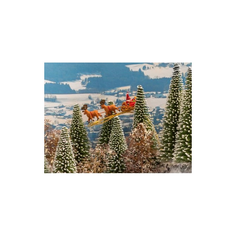 NOCH® Babbo Natale con slitta, set di statuette natalizie colorate