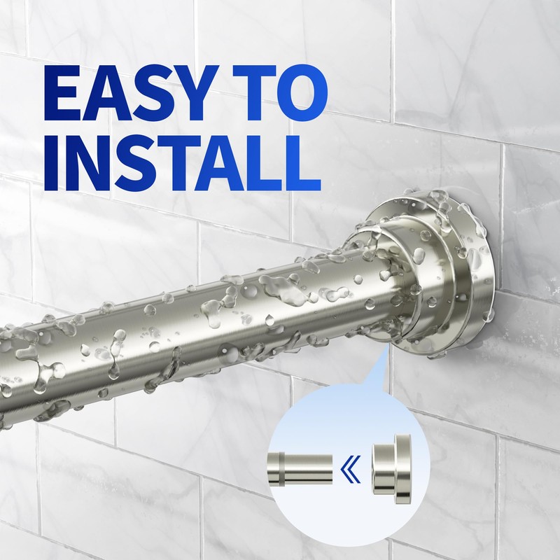 Mcrbeay Shower Curtain Rod, 1" Diameter Heavy Duty Tension Shower