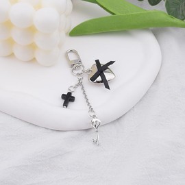 Bow Heart Y2k Keyring Accessories for Women Girls Wallet Handbag Bag Accessories Charm Cross Y2k Keychain Skull Keyring for Car Keys Cute Heart Keychain Y2k Aesthetic Bag Charms for Womens Handbags