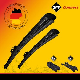 SWF Connect Wipers - K43 - Kit Made in Germany Flat Bar Wipers for Optimal Wiping Performance 700 mm/600 mm - Front - Set of 2