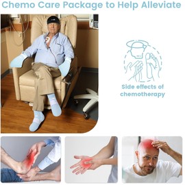 Suzzipad Cold Therapy Socks and Hand Ice Pack, Cooling Gloves for Chemotherapy, Stress Relief Caps, Ideal for Carpal, Chemo Care Package for Women & Men, S/M