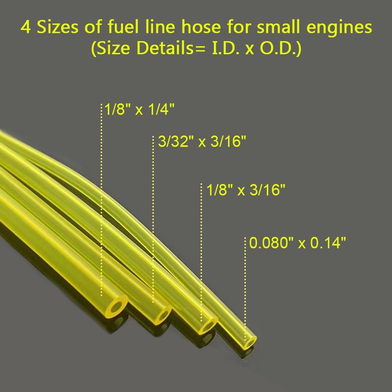 HUZTL Fuel Line Hose Kit 3/32" x 3/16" 1/8" x