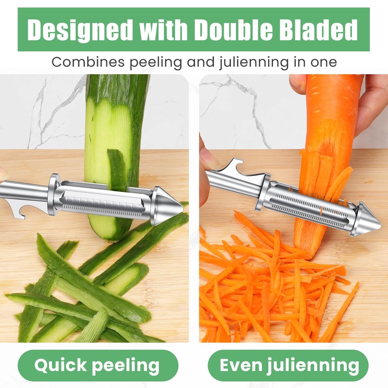 Alyvisun Universal Potato Peeler for Kitchen, 3 in 1 Peeler/Julienne