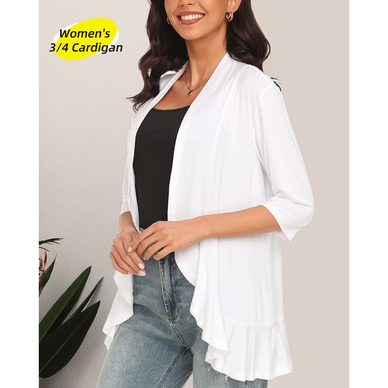 Argstar Women's Summer Cardigan, Lightweight Open Front Casual Soft Draped
