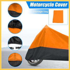 REPAIROCK Motorcycle Cover Bike All Season Waterproof Dustproof Protective Outdoor Motorbike Rain Cover 190T L Orange Black for Kawasaki EX Ninja 250 600 750 Scooter Auto Replacement Parts