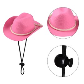 choyaxo Dog Cowboy Hat Dog Cowboy Costume for Small Pet Dogs Cat Cowboy Hat with Bandana Scarf Set Party Accessories (Pink, Large)