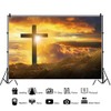 DORCEV 8x6ft Jesus Christ Cross Sunrise Photography Backdrop Mountain Top