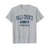 Falls Church Virginia VA Vintage Sport Design Navy T-Shirt, gray