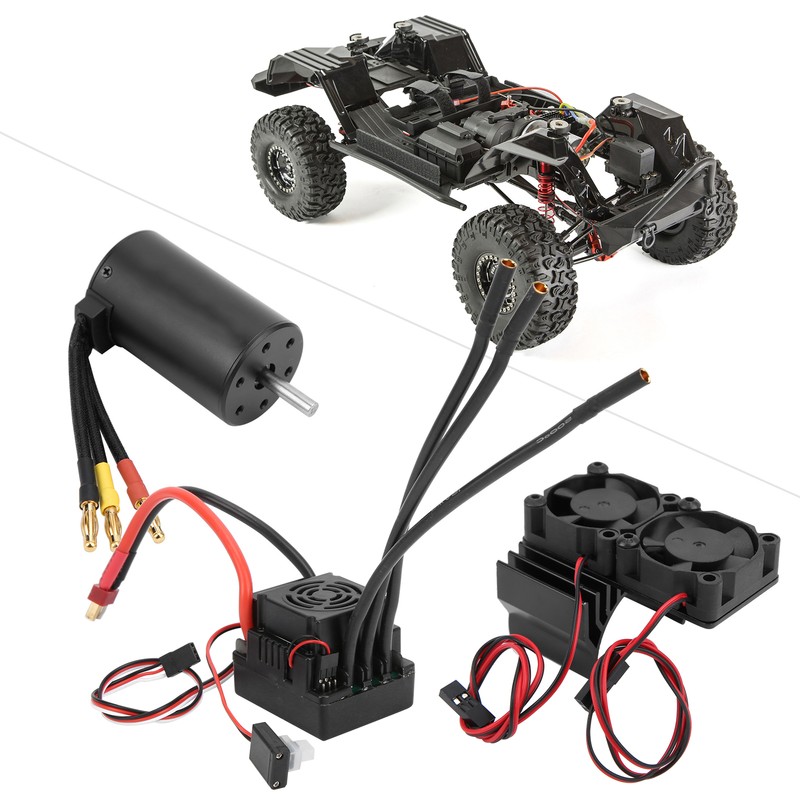Waterproof 3660 3800KV Brushless Motor 80A Brushless ESC Heatsink Combo