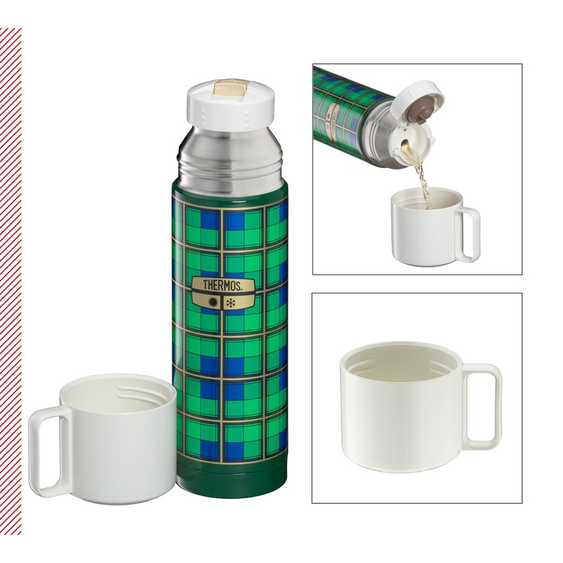 THERMOS REVIVAL BEVERAGE BOTTLE 0.50 L, Retro Green, Thermos Flask,
