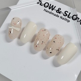 [Sl&Sl Nail Tip] Terrazzo Nail Matte Change O - Short Nose Pin / [슬앤슬네일팁] 테라조네일  무광변경O - 숏코핀