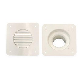 A.A Battery Box Vent System - White - Louver Cover and Cone Plate - RV's, Campers, Trailers, Motorhome Repair (Complete Vent System, White)
