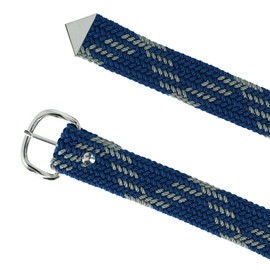 M&F Western Belt Mens Leather Braid Arrow Tip 46 Navy Gray 2000608