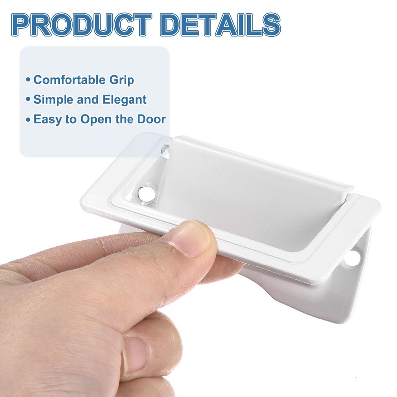 PATIKIL Recessed Pull Door Handle, 2 Pack Invisible Flush Pull