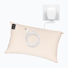 RIQINXIN Earthing Pillowcase with Grounding Connection Cord Soft Grounding Pillowcase Grounding Bed Sheet for Better Sleep for Adults Elderly Reduce Stress 50x90 cm Beige