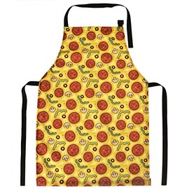 Ferocity Childrens Super Chef Unisex Fit Kids Apron for Cooking Painting Baking Crafting with Adjustable Neck Strap Pizza [074]
