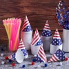Disposable Snow Cone Cups and Spoon Straws American USA Flag