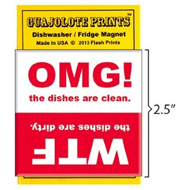 Dishwasher Magnet Clean Dirty Sign, Strong Clean and Dirty Magnet for Dishwasher (Funny WTF, OMG)