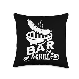 Funny Barbecue Bar And Grill BBQ Cooking Father's Day Throw Pillow