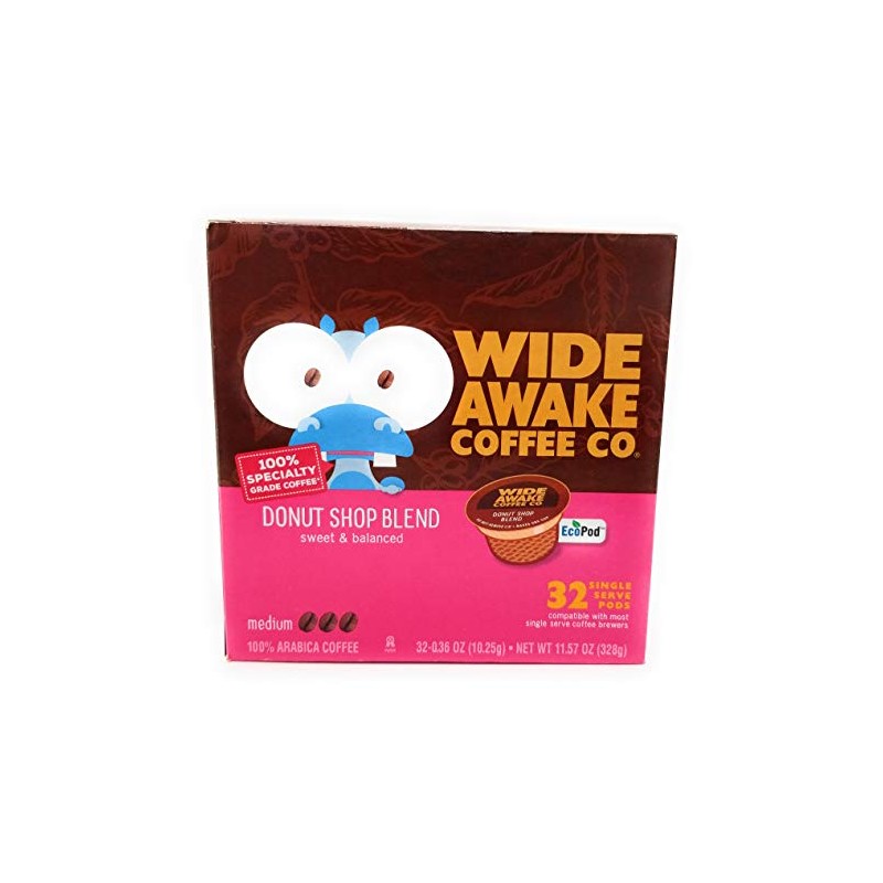 Wide Awake Coffee, Donut Shop Blend K-Cups, 30