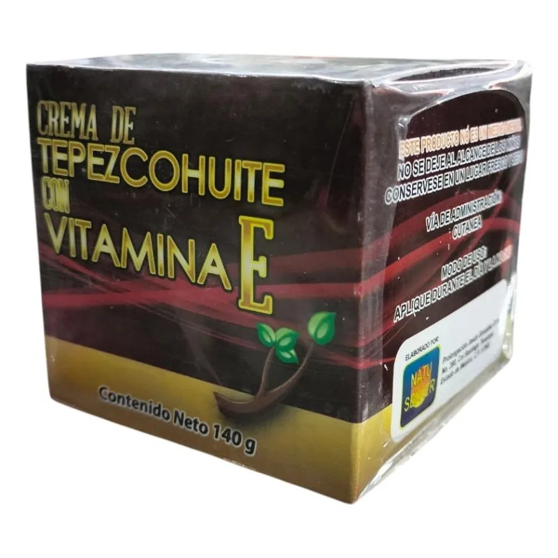 Crema De Tepezcohuite Con Vitamina E Natural De 140 G