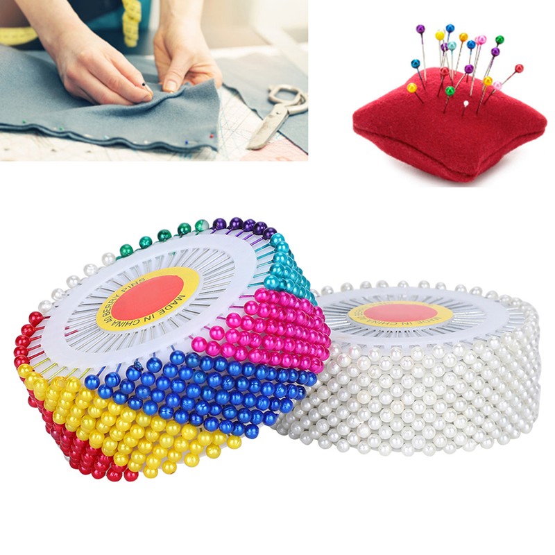 1920Pcs Pearl Head Pins Color Pinwheel Cloth Fixing Bouquet Decoration