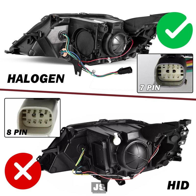 JSBOYAT Fits for 2014-2020 Chevy Impala [Halogen Style] Projector Black