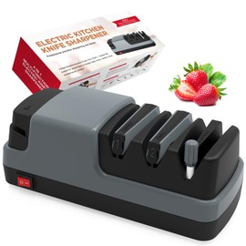 YOORLEAY Electric Knife Sharpener- 4 in 1 Electric Knife Sharpeners for Kitchen Knives, Straight Blade Knives & Serrated Knives & Ceramic Knives & Scissors
