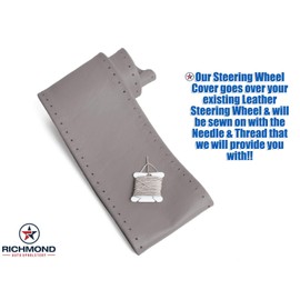 Richmond Auto Upholstery - Leather Steering Wheel Cover, Dark Tan (Compatible with 2006 2007 2008 Dodge Ram SLT Laramie 1500 2500 3500 4500)