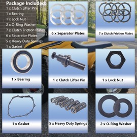 BIGLKNM Clutch Kit & Clutch Cover Gasket & Clutch Lifeter Pin Bearing Compatible for Honda 400EX 400X 1999-2008 Sportrax 400 TRX400EX 2x4 2009-2014 TRX400X 2x4