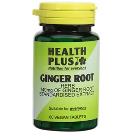 Health Plus Ginger Root 550mg Digestive Health Plant Supplement - 60 Tablets