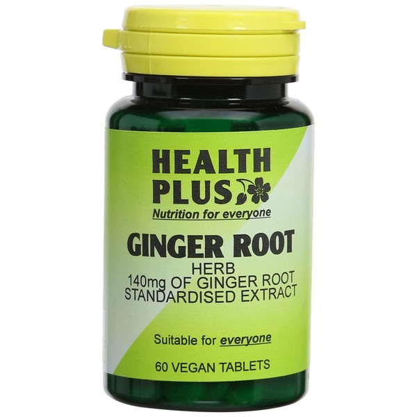 Health Plus Ginger Root 550mg Digestive Health Plant Supplement - 60 Tablets