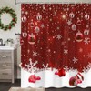 PAOPOED Christmas Shower Curtain, Red Christmas Snowflakes Merry Xmas Glitter