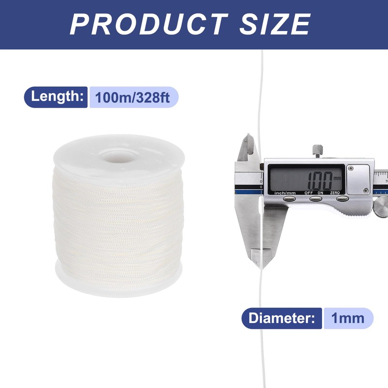 QUARKZMAN 1 mm Polypropylene Rope Braided Ropes, 100 m Nylon
